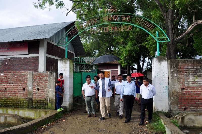 Minister Education at Inspection  of Heirok Hr Sr School on 23.7.2017 (4).JPG